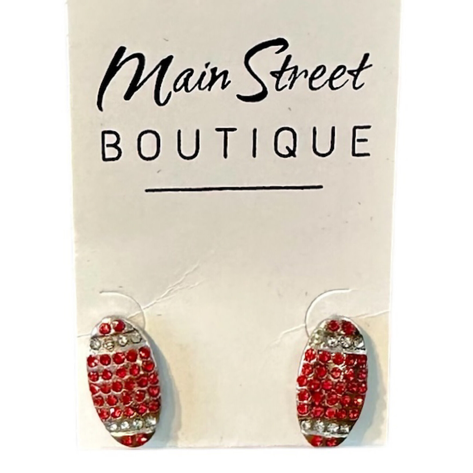 Red Football Rhinestone Earrings