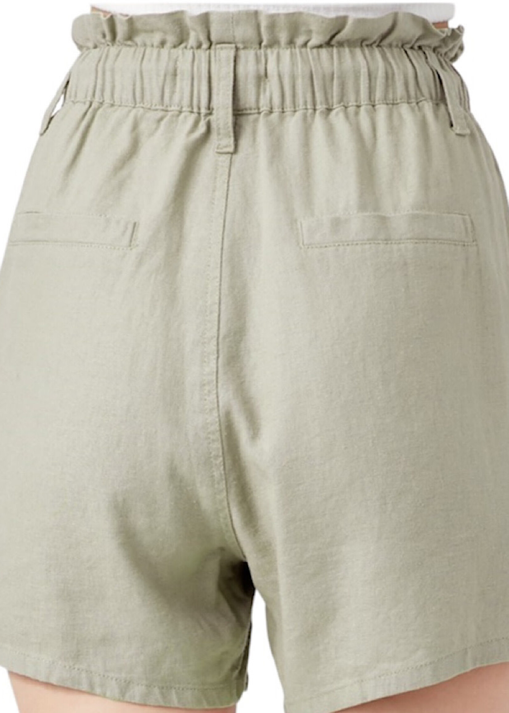Sage Linen Pull On Short