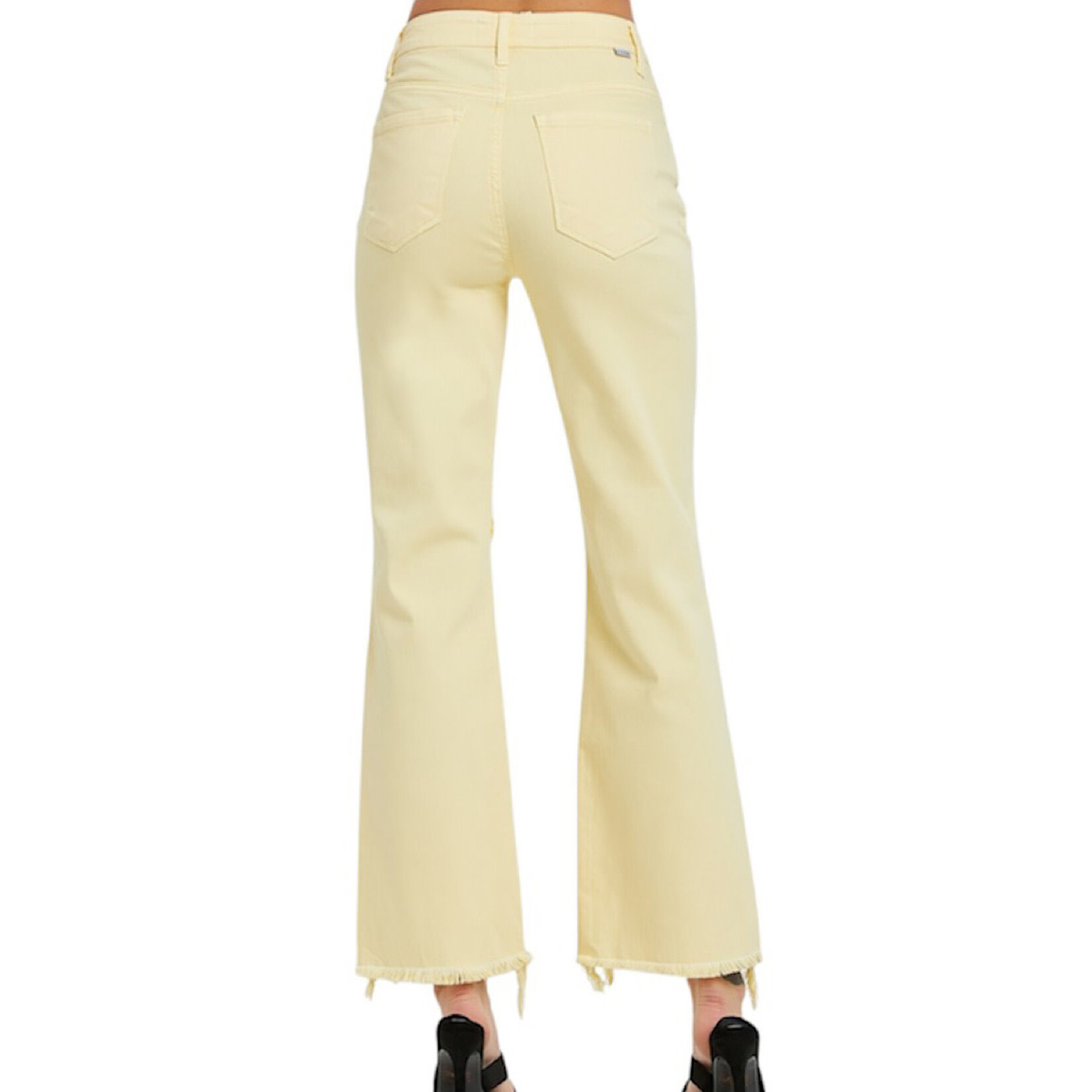RISEN RDP5265 Pale Yellow High Rise Straight Jeans
