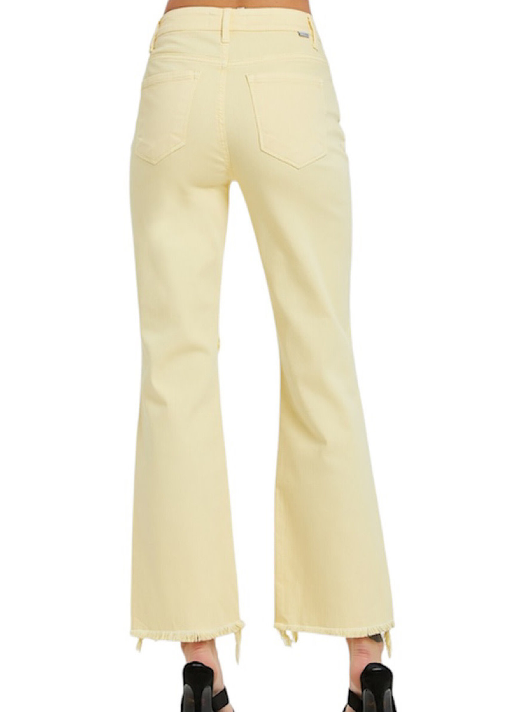 RISEN RDP5265 Pale Yellow High Rise Straight Jeans