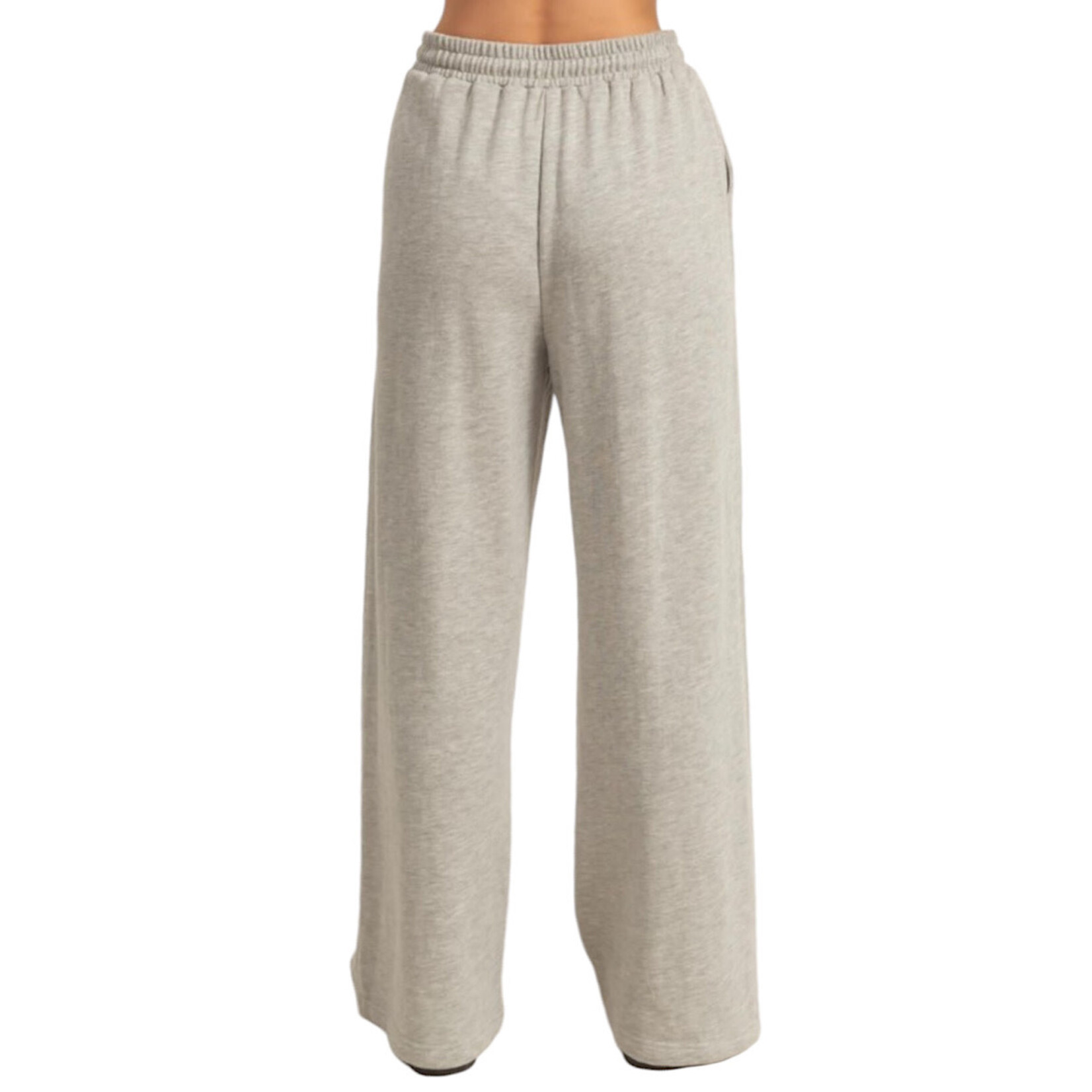 Heather Gray Washed Wide Leg Drawstring Sweatpants
