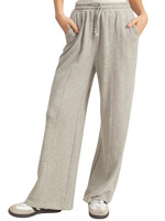Heather Gray Washed Wide Leg Drawstring Sweatpants