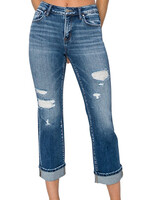 Risen RDP5782 M/R Ankle Straight Cuffed Jeans