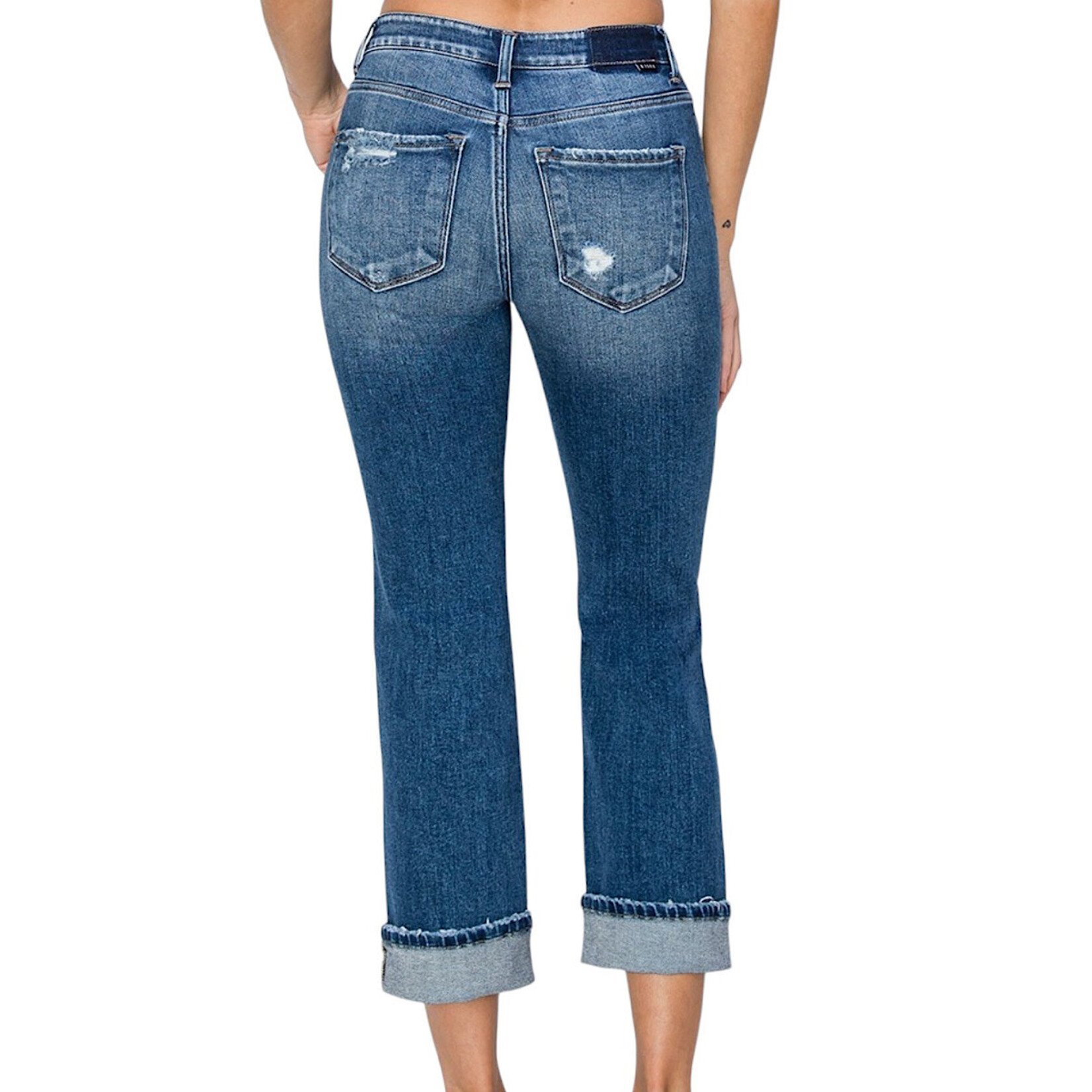 Risen RDP5782 M/R Ankle Straight Cuffed Jeans