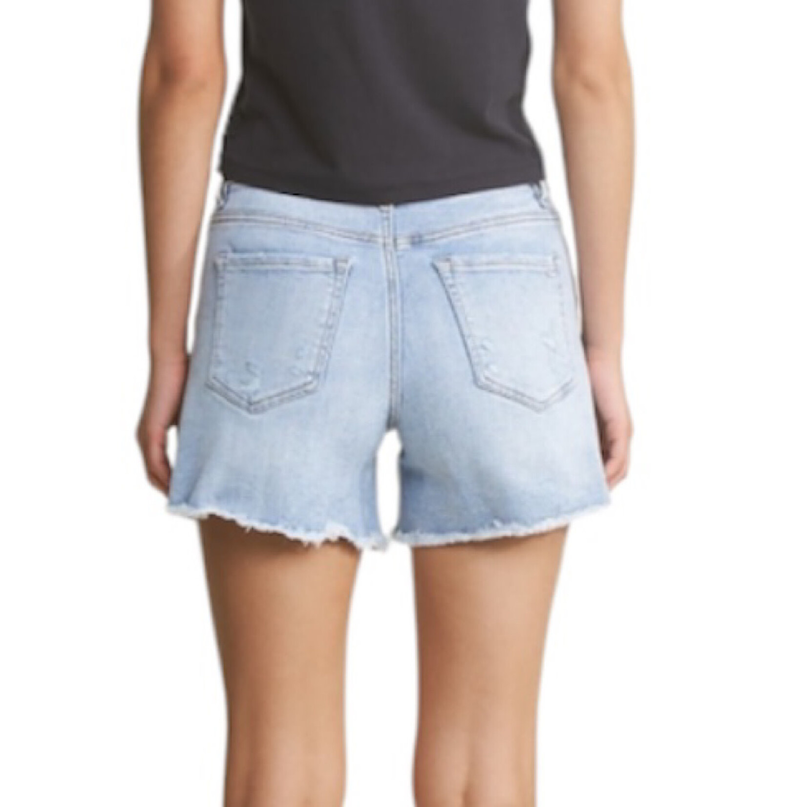 Mica Denim MICA MDP-H3420 City Blue Super H/R Shorts w Frayed Hem