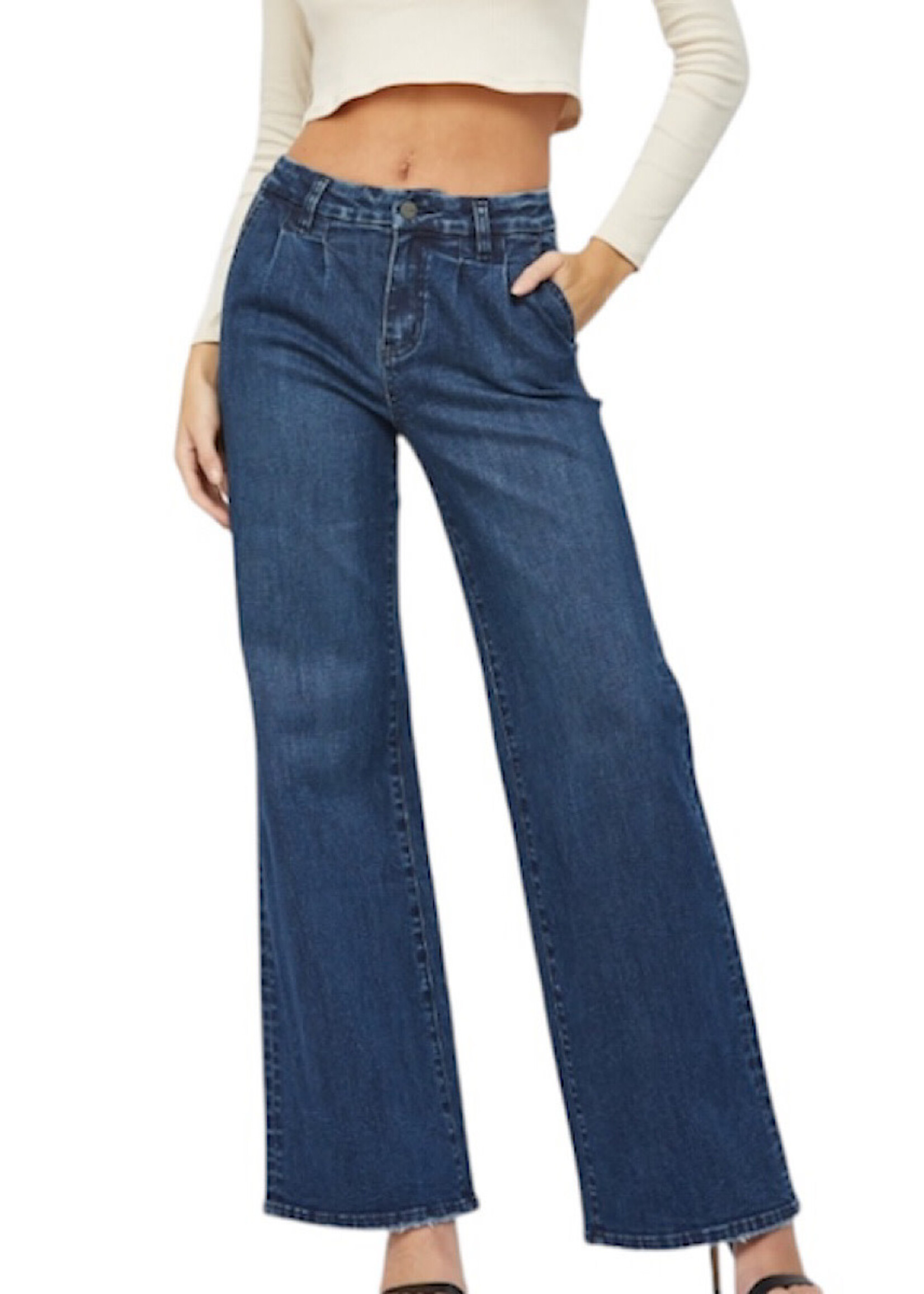 Mica Denim MICA MDP-W2019 Med Wash H/R Wide Leg