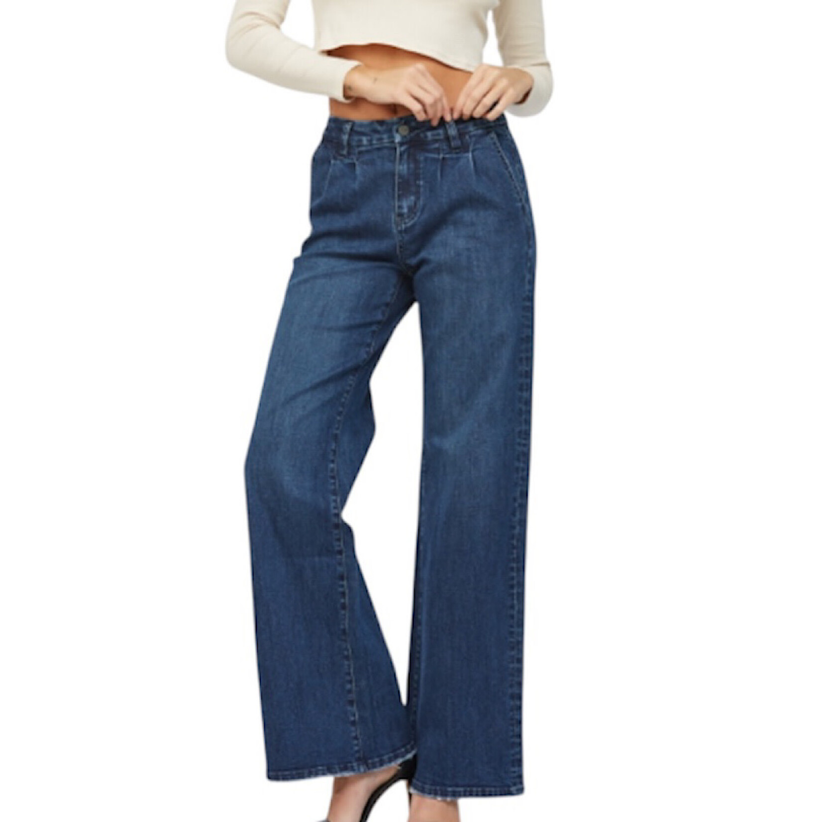 Mica Denim MICA MDP-W2019 Med Wash H/R Wide Leg