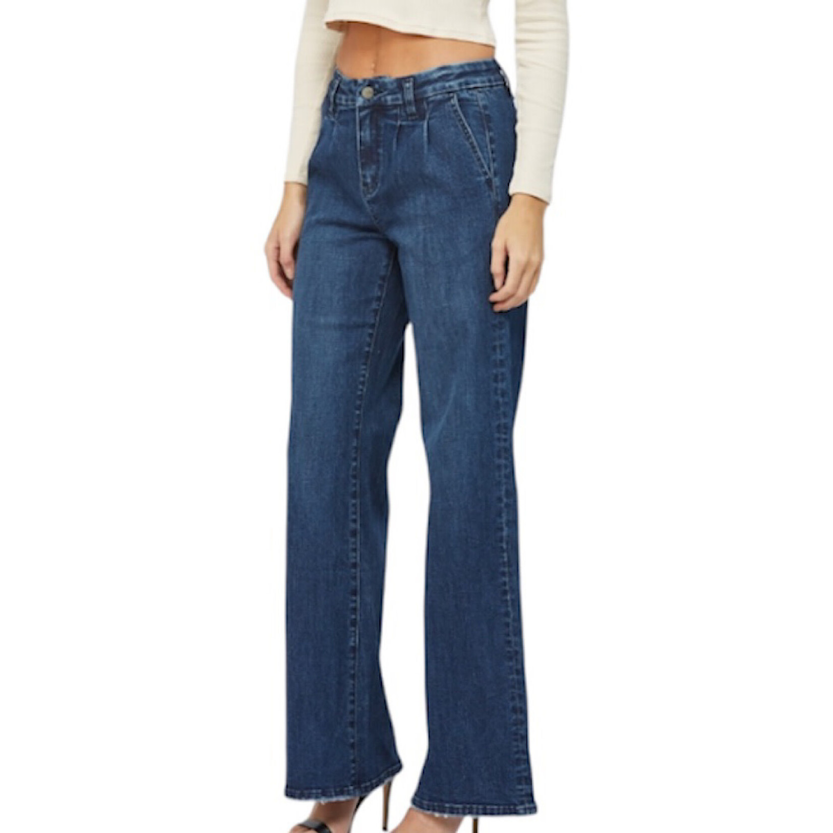 Mica Denim MICA MDP-W2019 Med Wash H/R Wide Leg