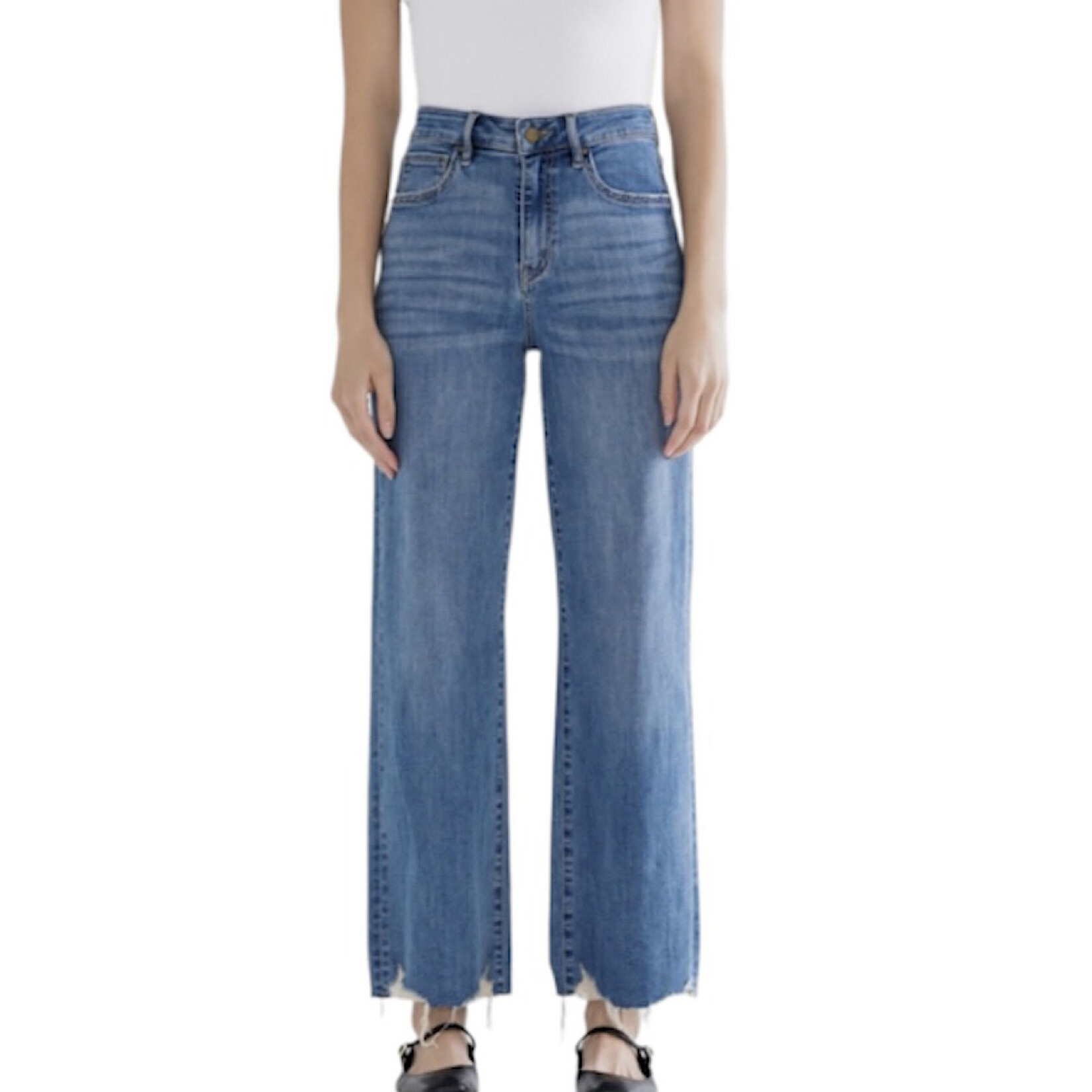 Mica Denim MICA MDP-W3218 Blue Jays H/R Wide Leg w Hem Detail