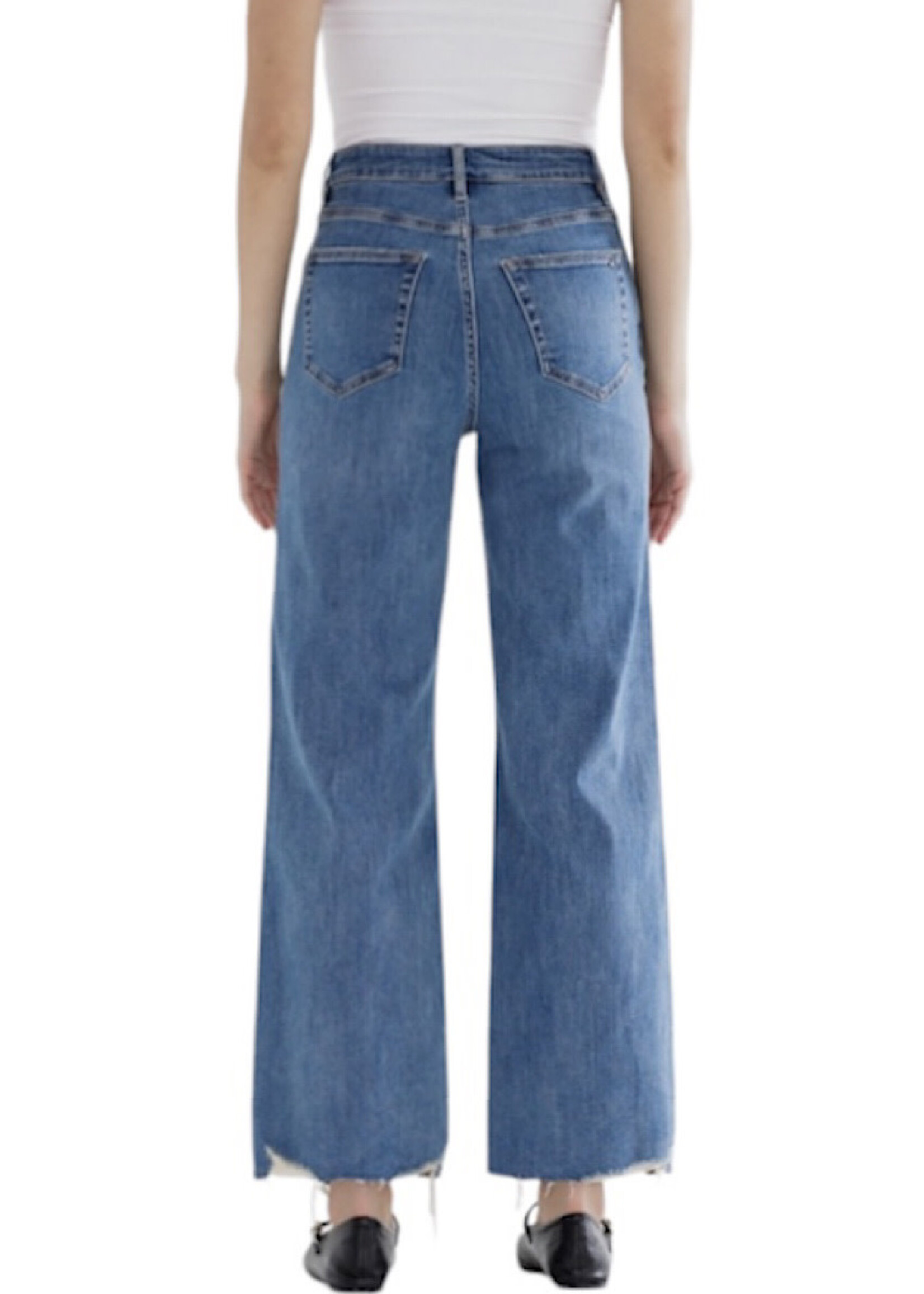 Mica Denim MICA MDP-W3218 Blue Jays H/R Wide Leg w Hem Detail