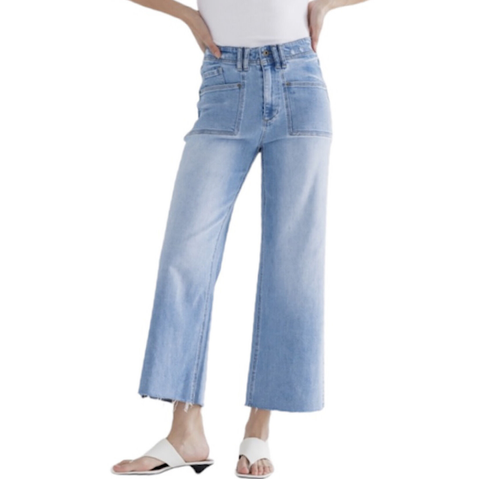 Mica Denim MICA MDP-W3219 Traditional Blue Super High Rise Crop Wide Leg