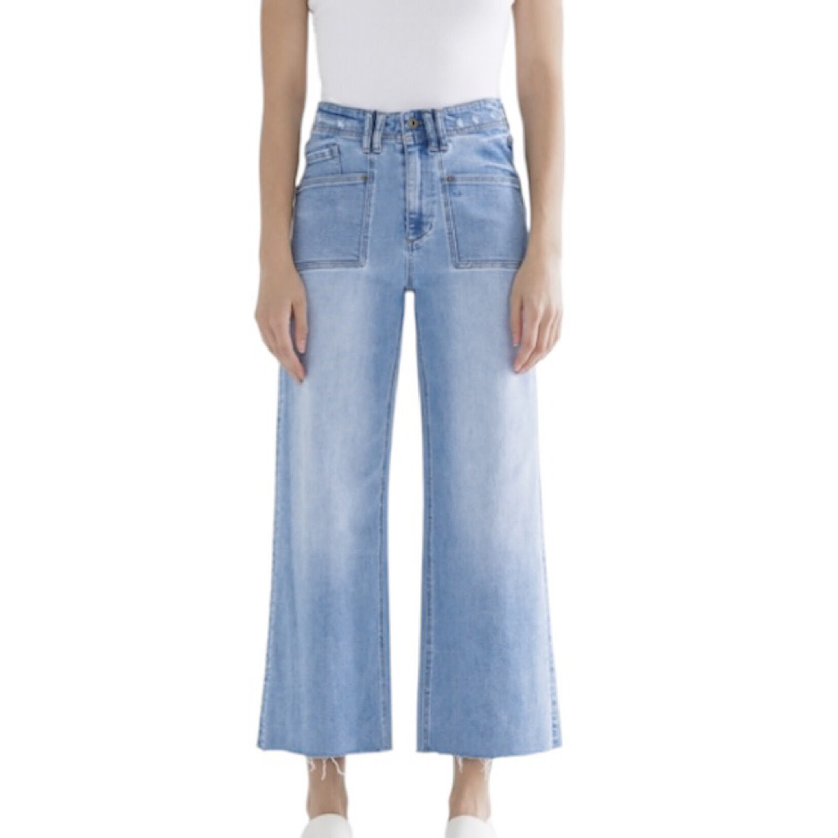 Mica Denim MICA MDP-W3219 Traditional Blue Super High Rise Crop Wide Leg