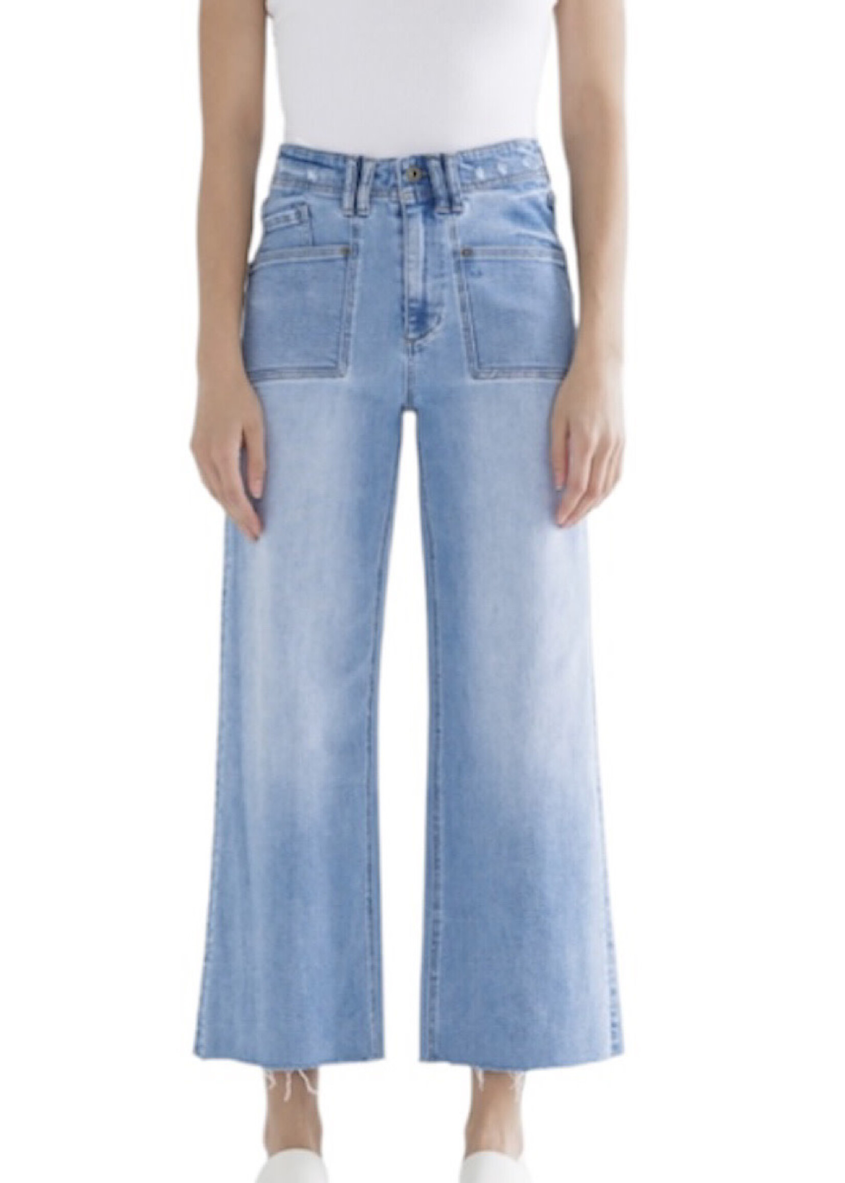 Mica Denim MICA MDP-W3219 Traditional Blue Super High Rise Crop Wide Leg