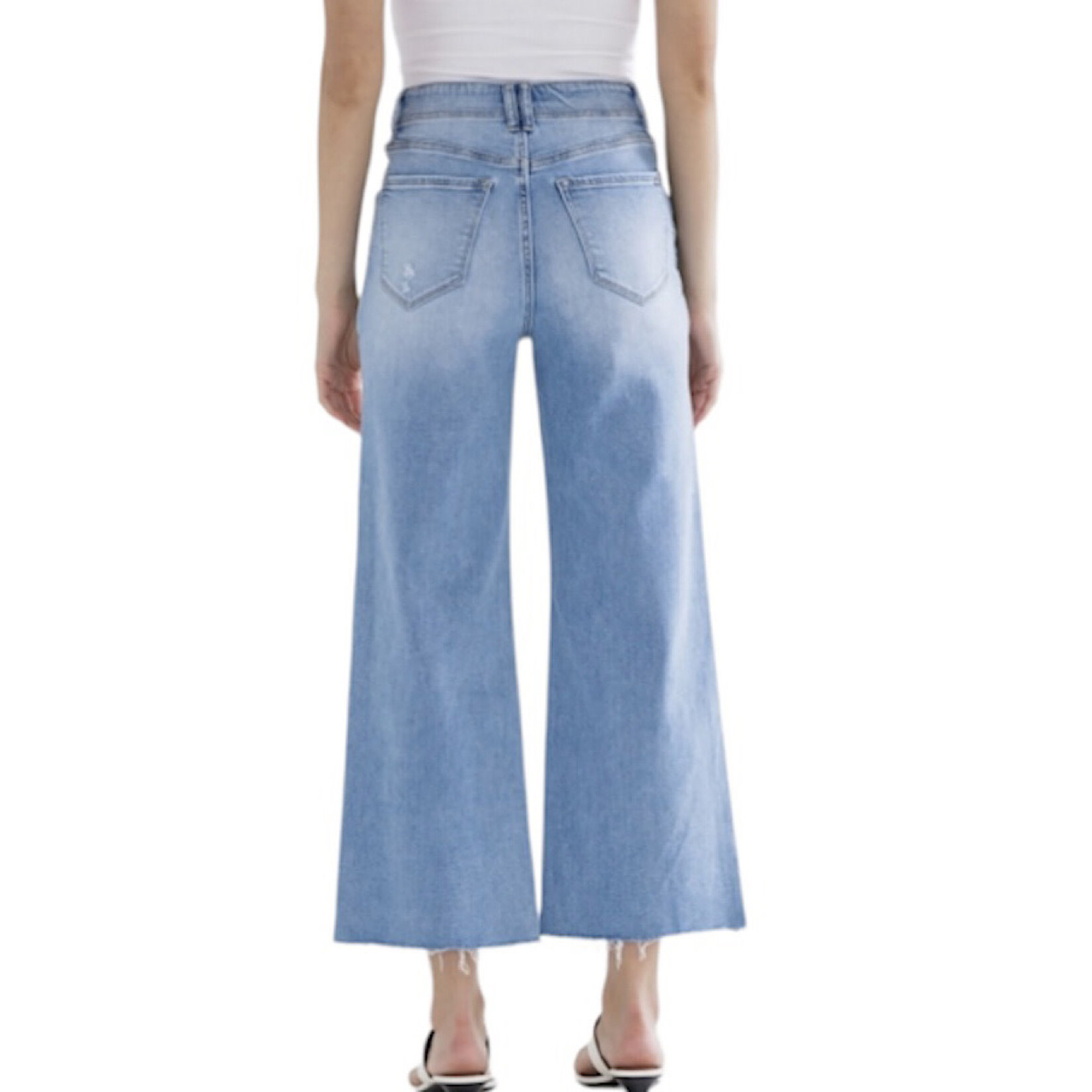 Mica Denim MICA MDP-W3219 Traditional Blue Super High Rise Crop Wide Leg