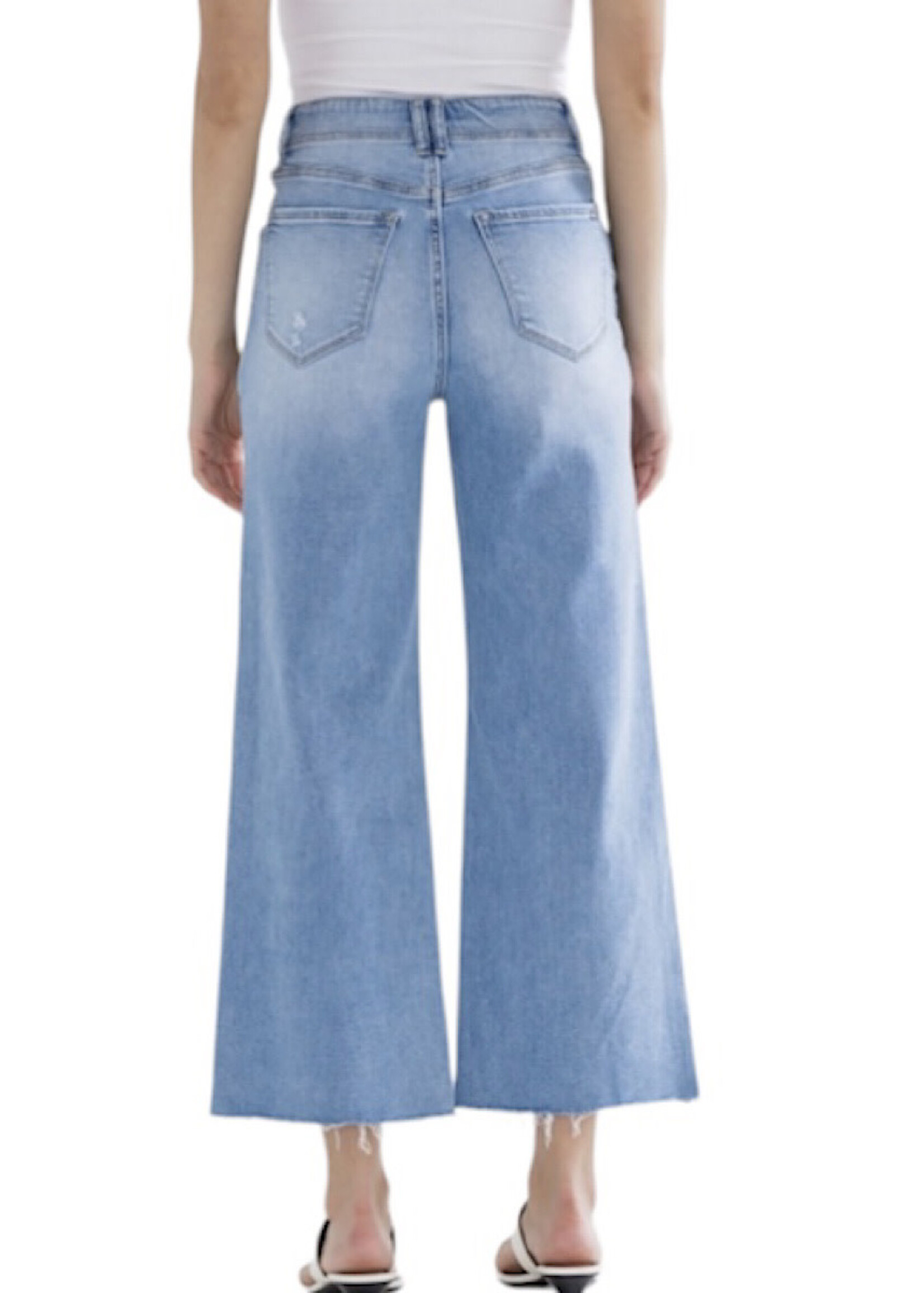 Mica Denim MICA MDP-W3219 Traditional Blue Super High Rise Crop Wide Leg