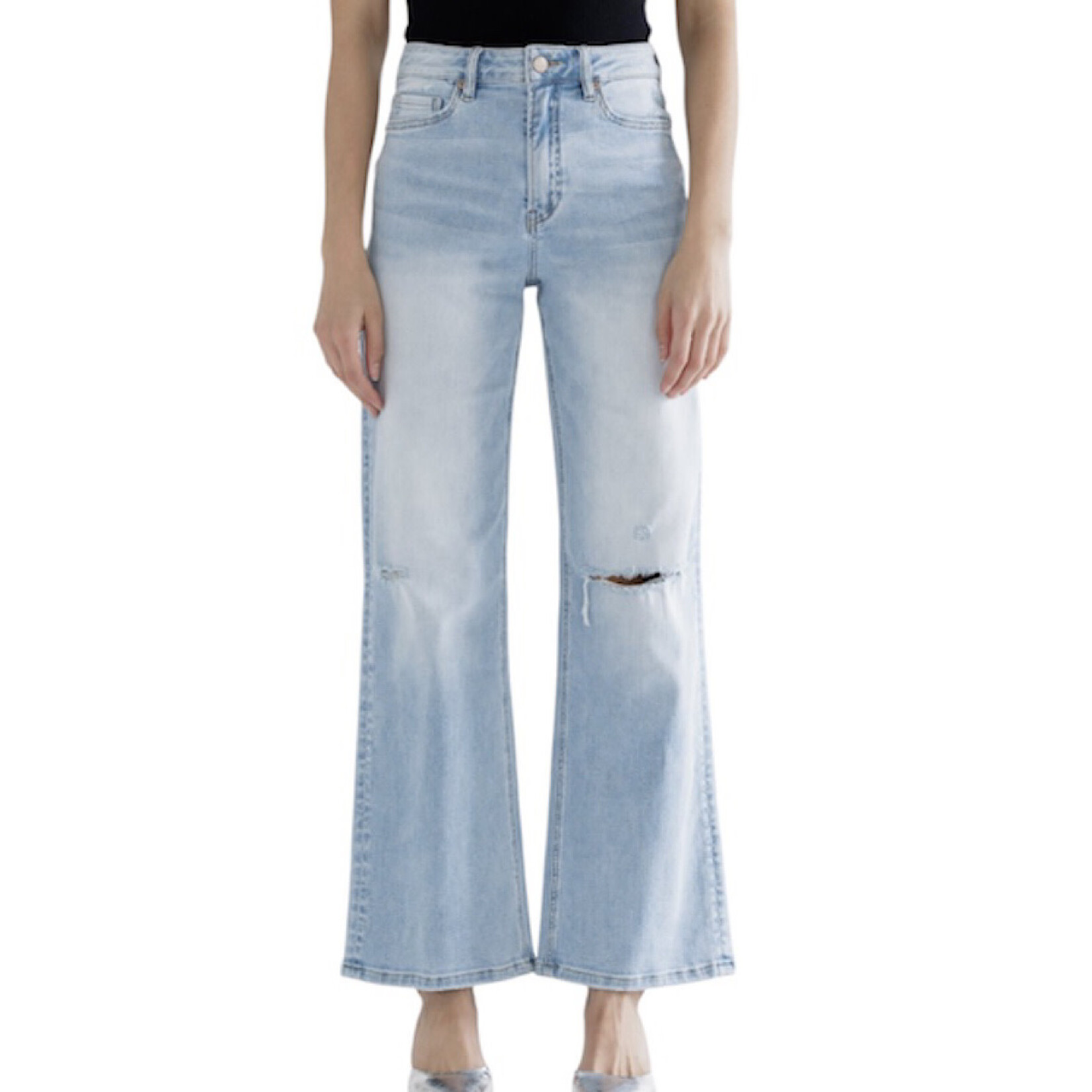 Mica Denim MICA MDP-W3223-A Acai Blue Super High Rise Wide Leg w/ Knee Slit