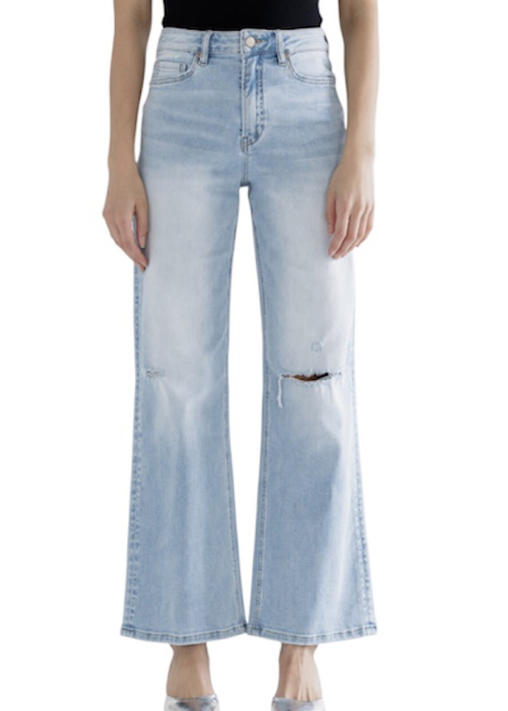 Mica Denim MICA MDP-W3223-A Acai Blue Super High Rise Wide Leg w/ Knee Slit