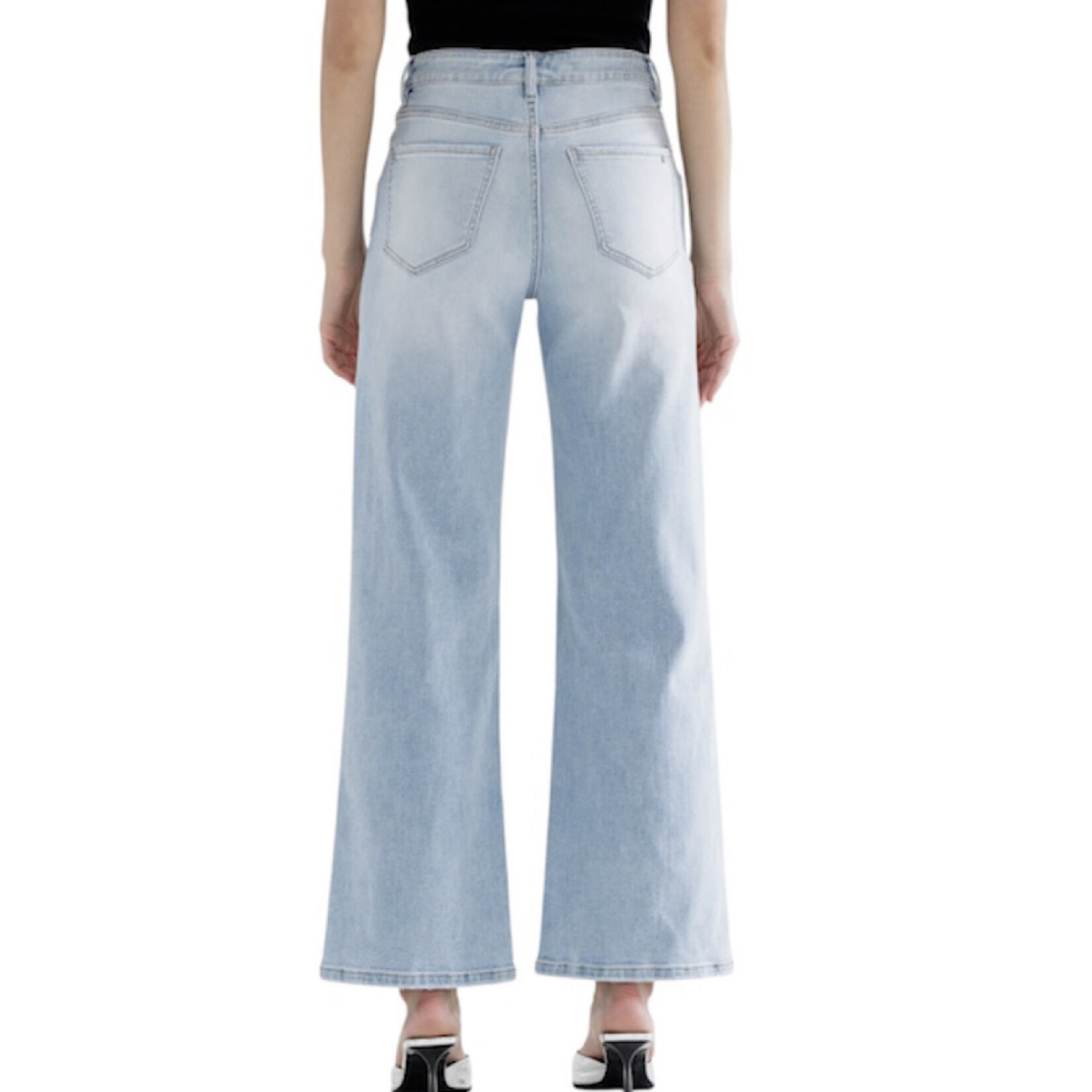 Mica Denim MICA MDP-W3223-A Acai Blue Super High Rise Wide Leg w/ Knee Slit