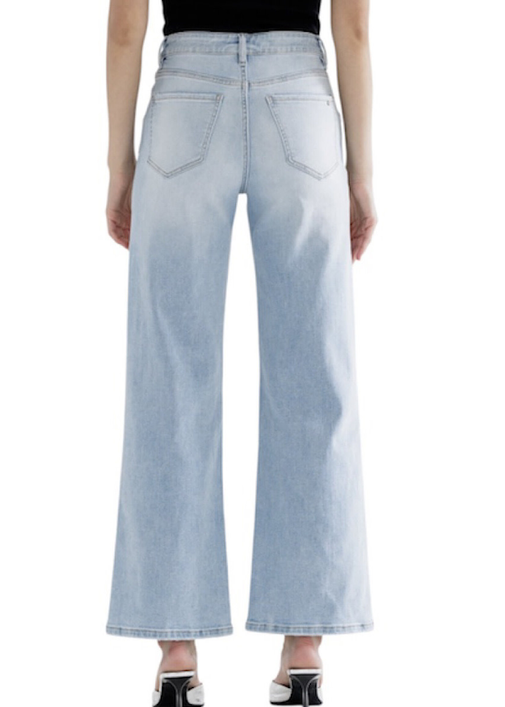 Mica Denim MICA MDP-W3223-A Acai Blue Super High Rise Wide Leg w/ Knee Slit