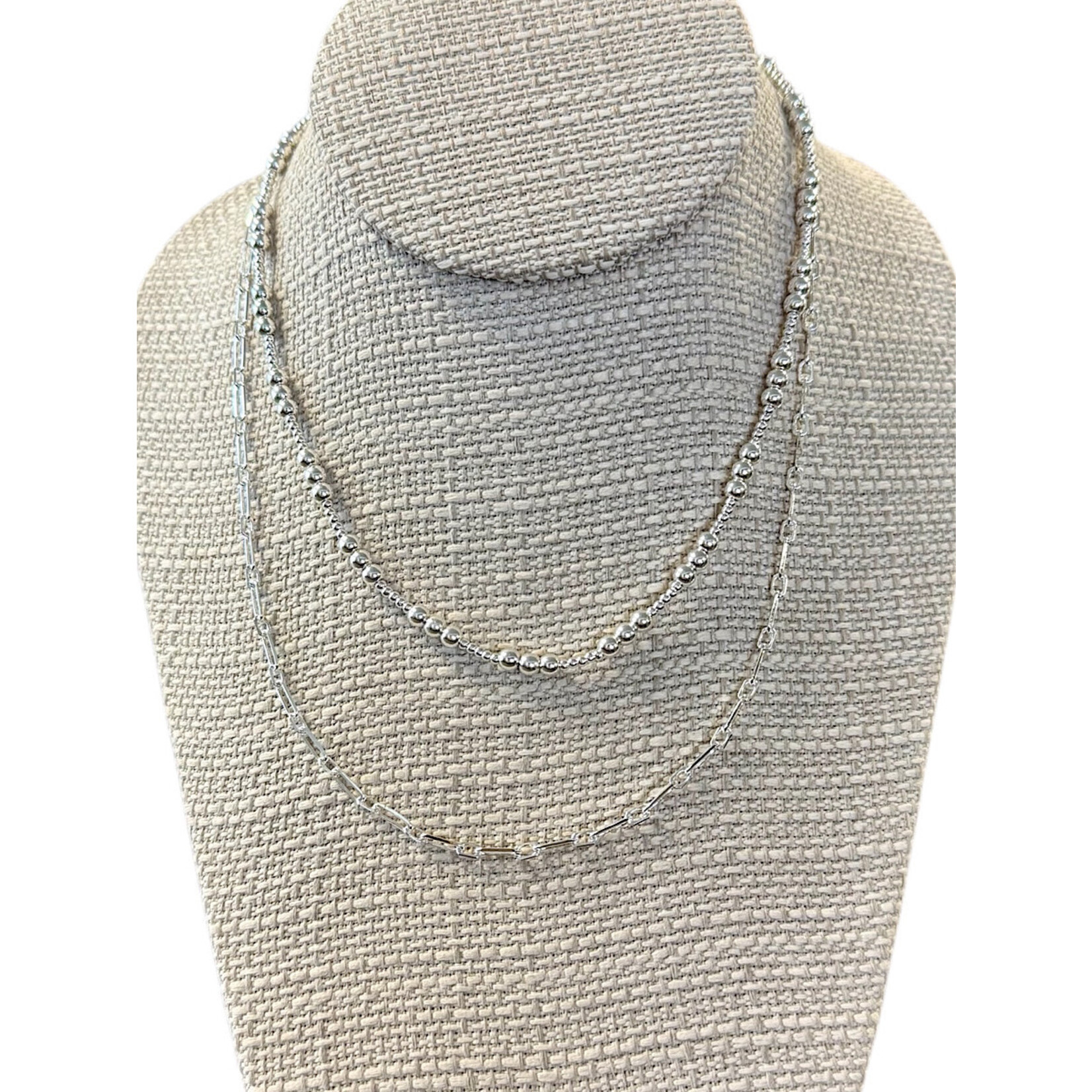 Beaded Layered Chain Necklace