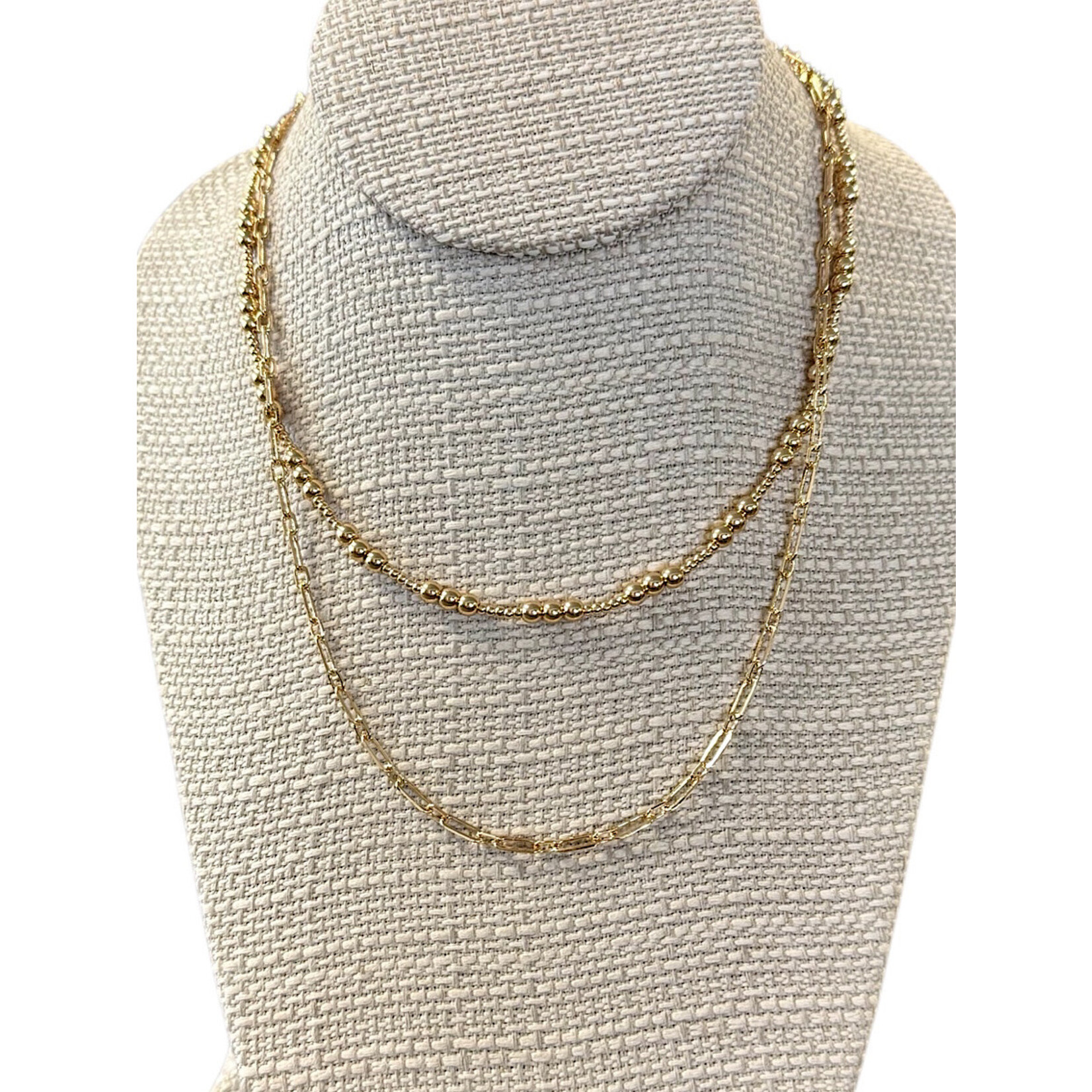 Beaded Layered Chain Necklace