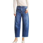 Mica Denim MICA MDP-W3237 Med Saphire Super High Distressed Ankle Barrel Leg
