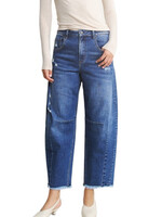 Mica Denim MICA MDP-W3237 Med Saphire Super High Distressed Ankle Barrel Leg