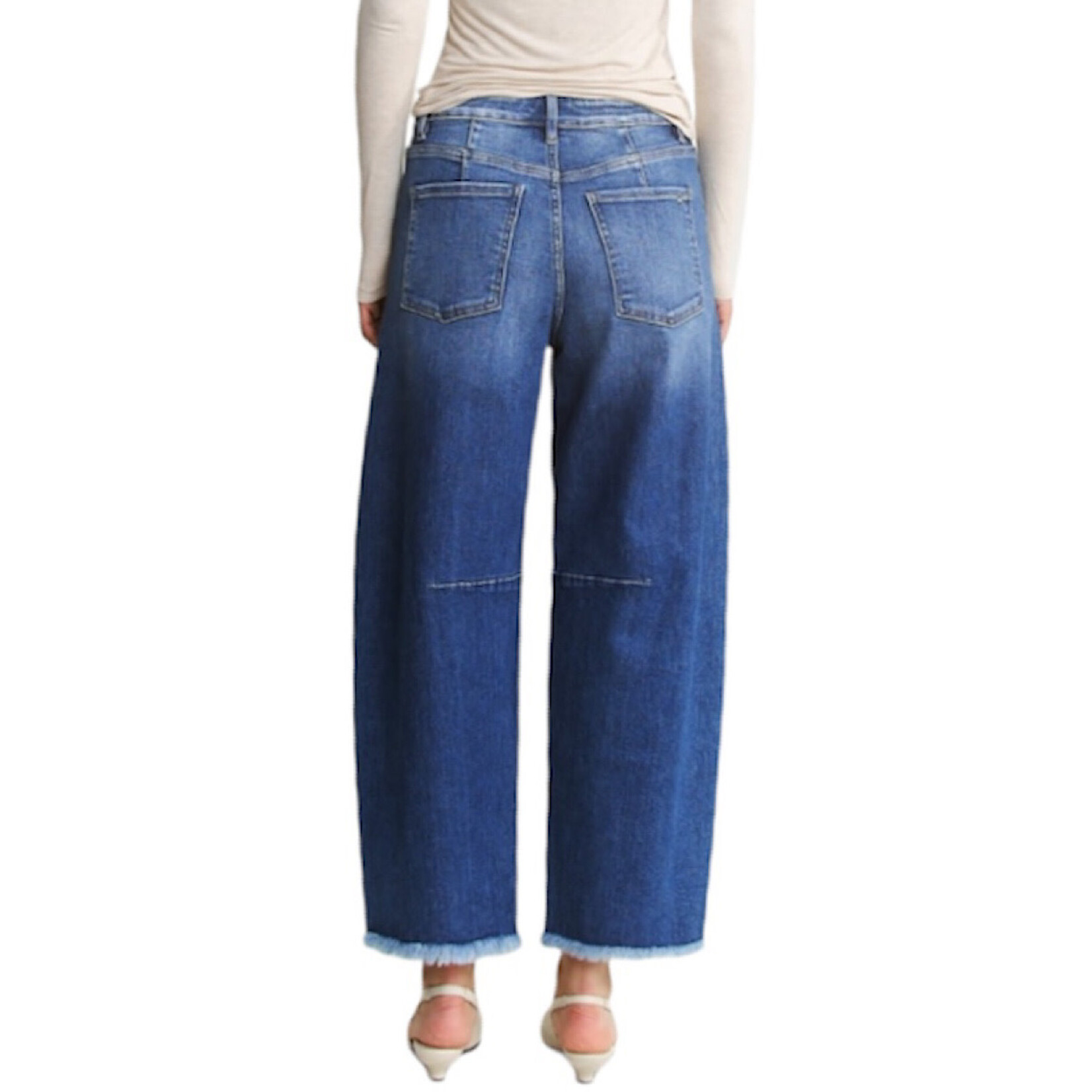 Mica Denim MICA MDP-W3237 Med Saphire Super High Distressed Ankle Barrel Leg