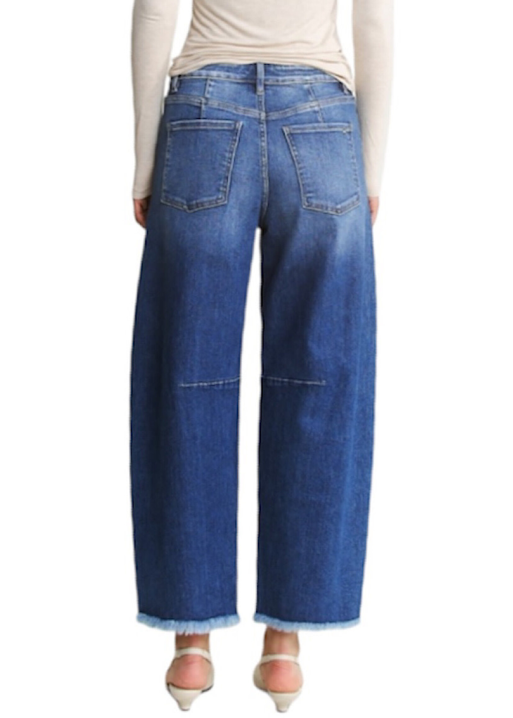 Mica Denim MICA MDP-W3237 Med Saphire Super High Distressed Ankle Barrel Leg