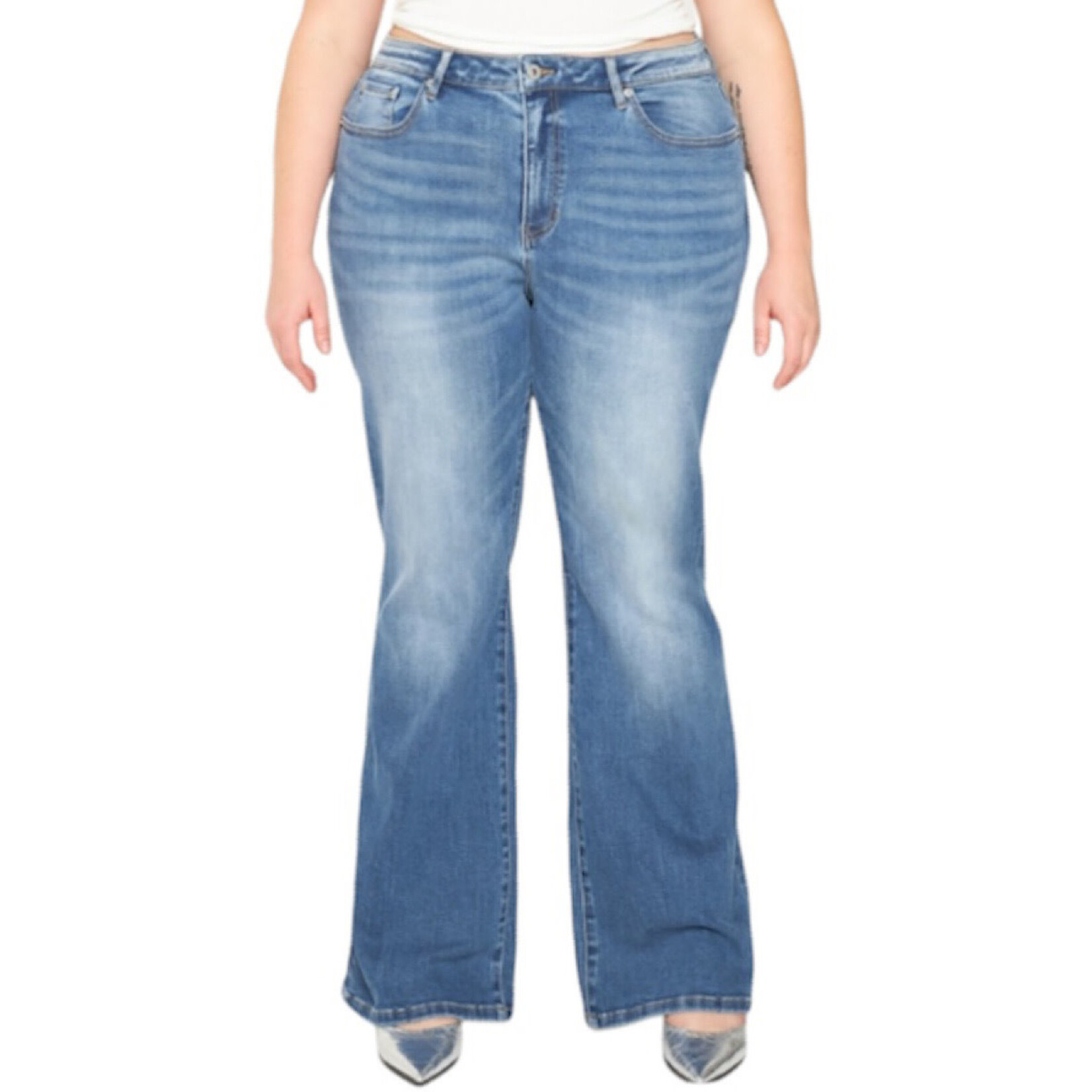 Mica Denim MICA MXP-F3259 Glaucous Blue H/R Relaxed Flare