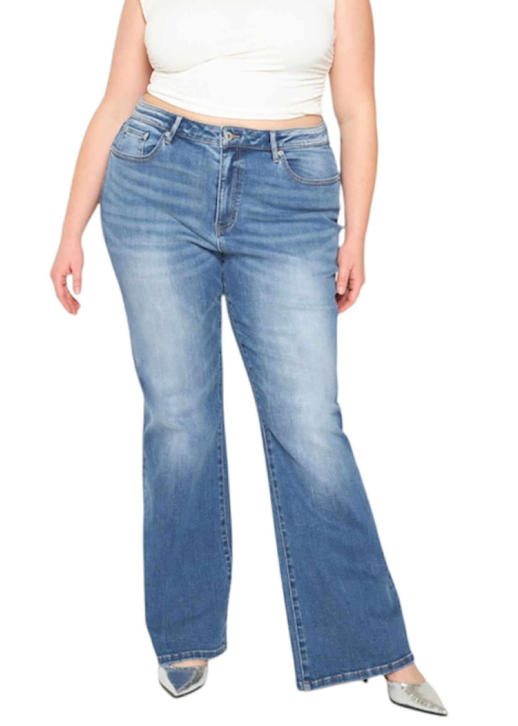 Mica Denim MICA MXP-F3259 Glaucous Blue H/R Relaxed Flare