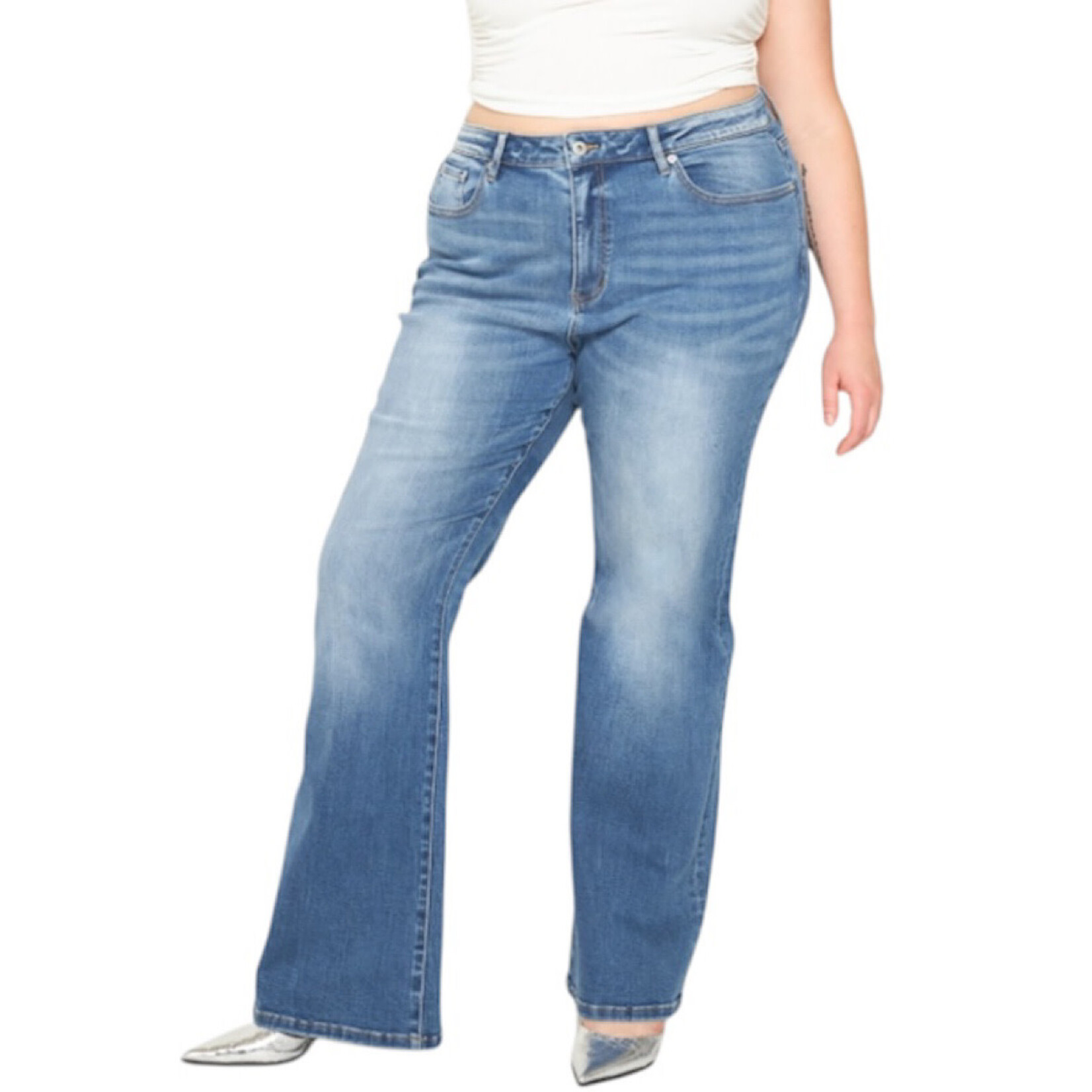 Mica Denim MICA MXP-F3259 Glaucous Blue H/R Relaxed Flare