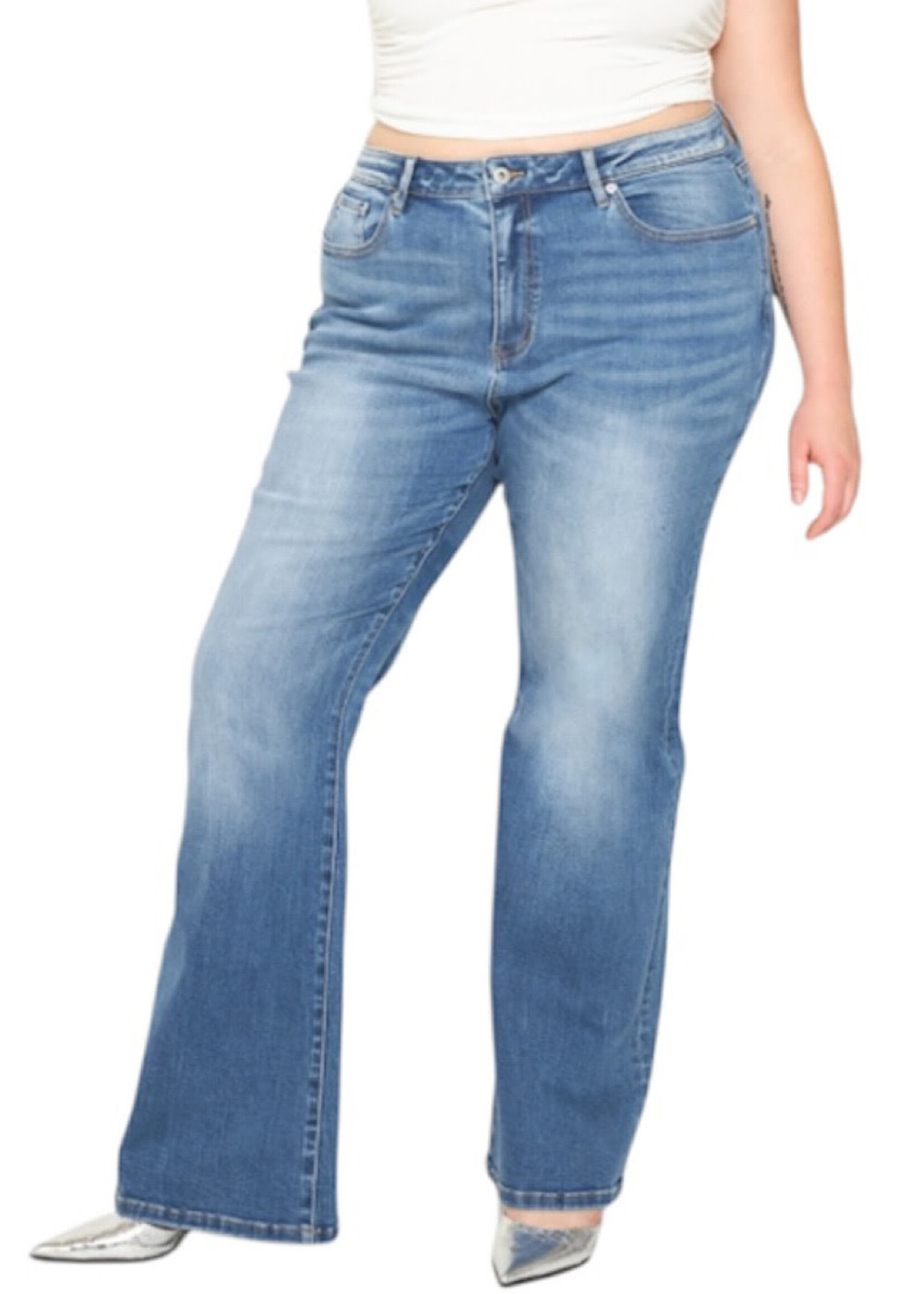 Mica Denim MICA MXP-F3259 Glaucous Blue H/R Relaxed Flare