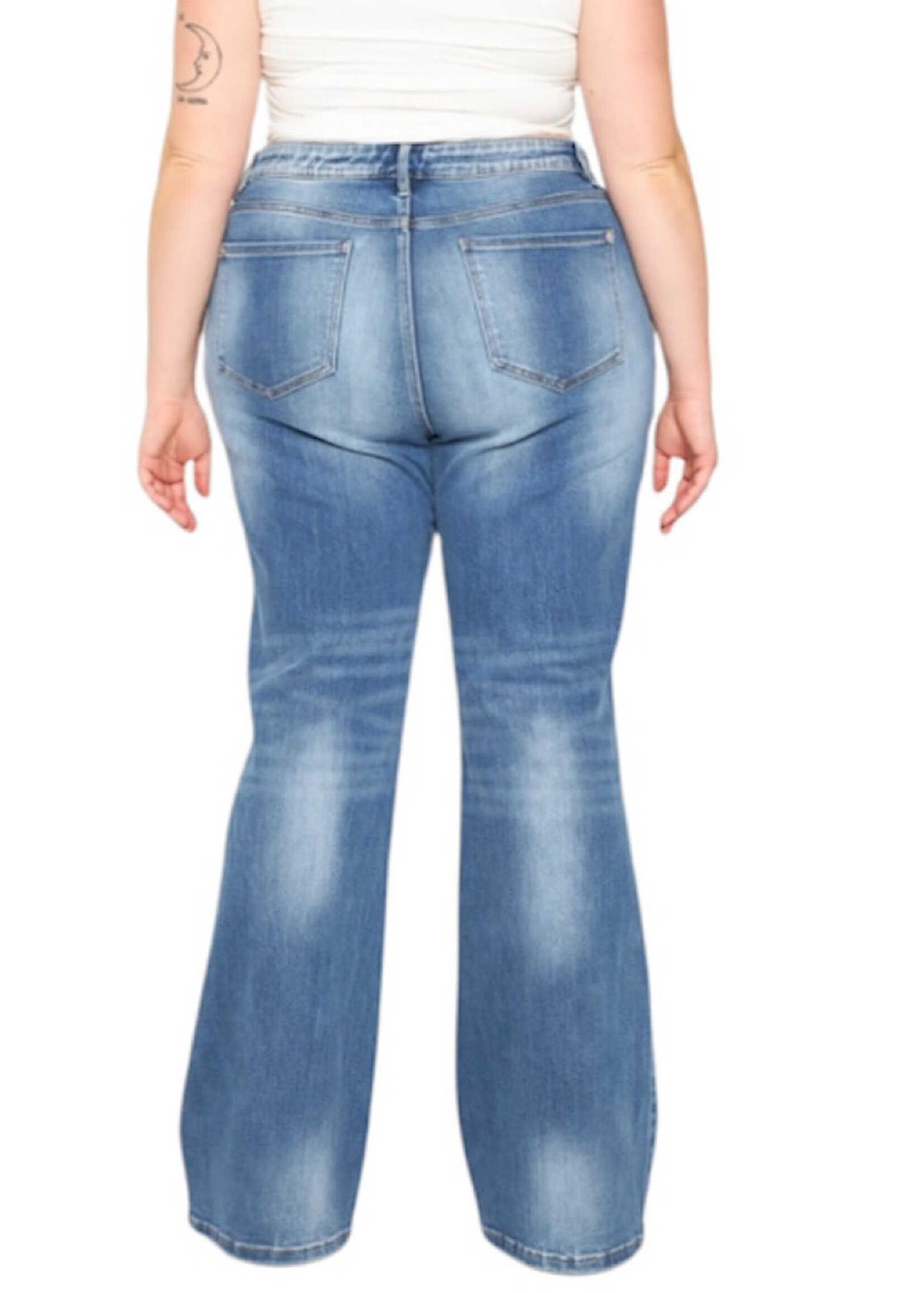 Mica Denim MICA MXP-F3259 Glaucous Blue H/R Relaxed Flare