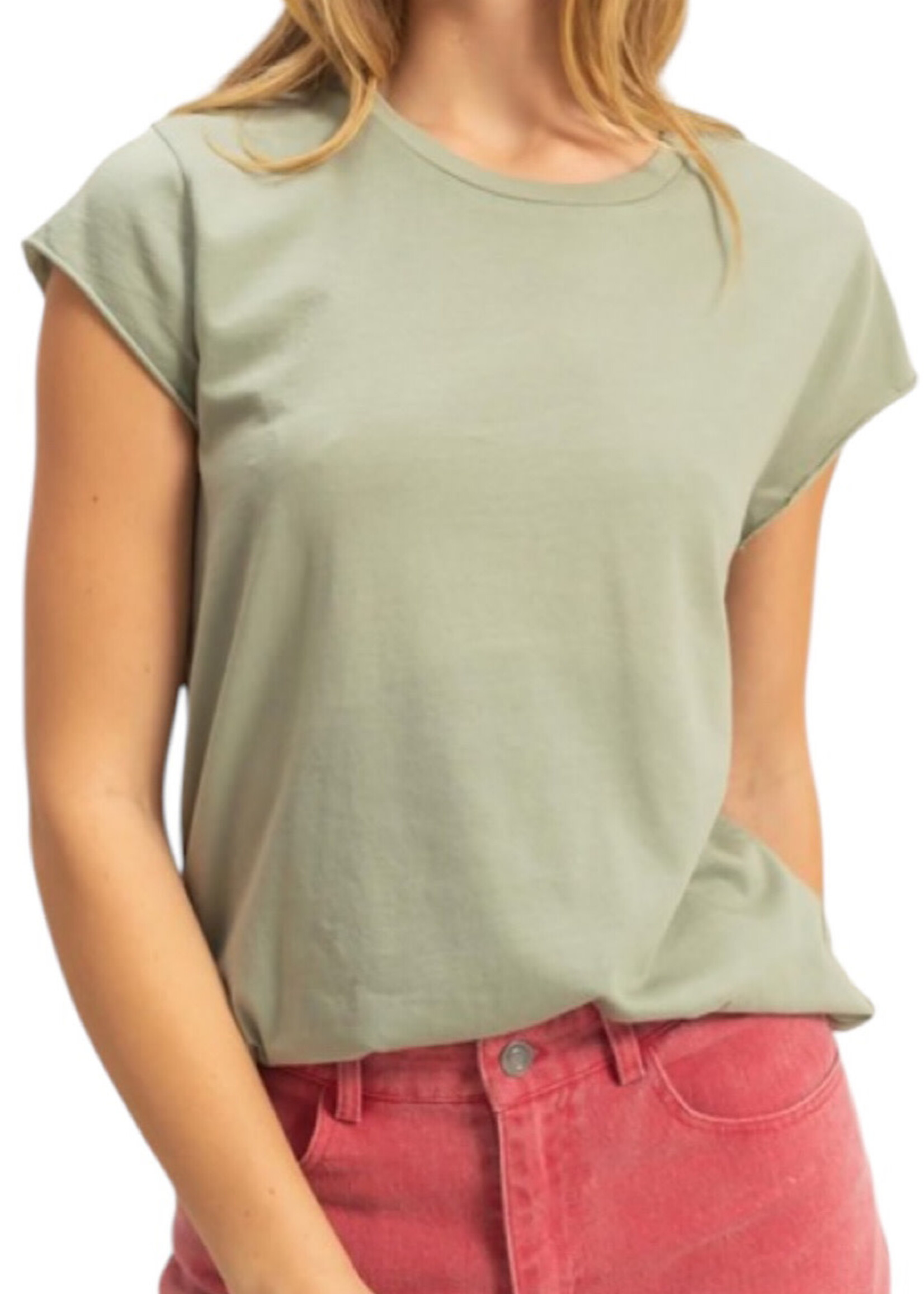 Sage Green Soft Cap Sleeve T-Shirt