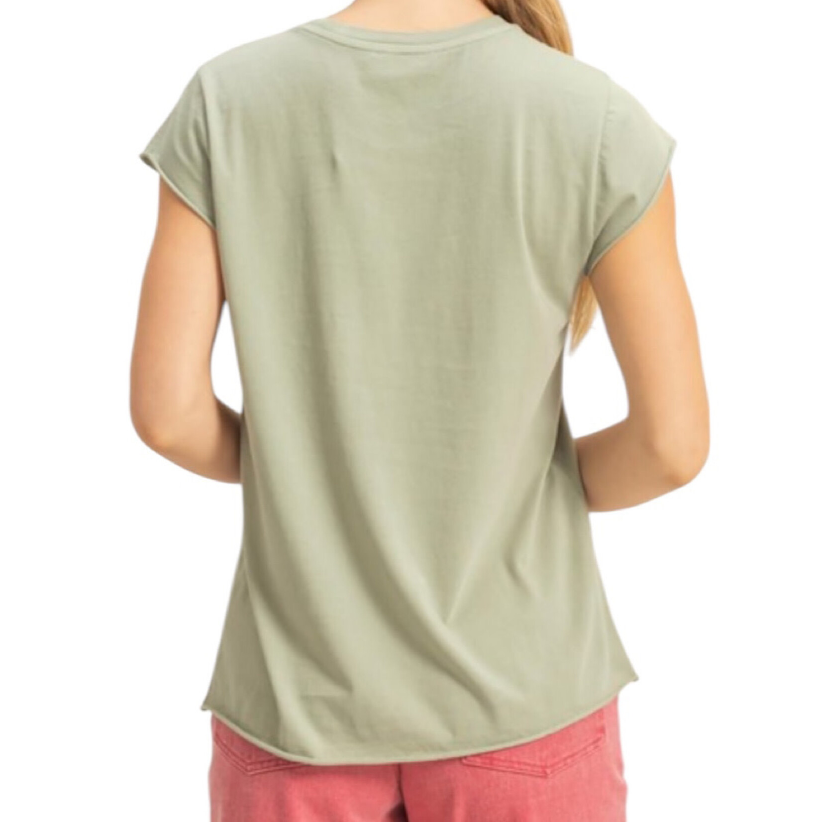 Sage Green Soft Cap Sleeve T-Shirt