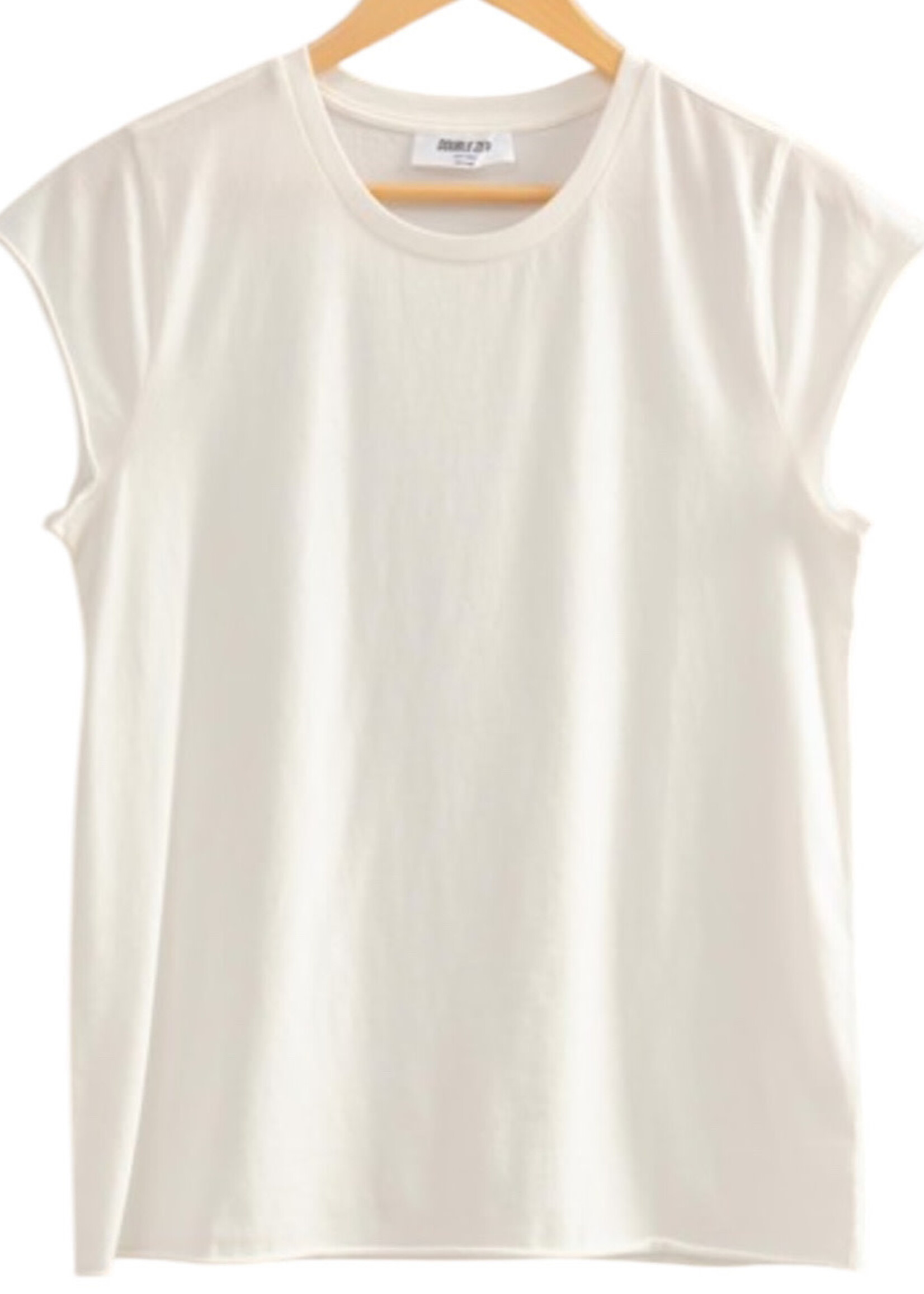Off White Soft Cap Sleeve T-Shirt