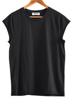 Black Soft Cap Sleeve T-Shirt