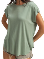 Sage Green Dolman Sleeve Top with Round Neck