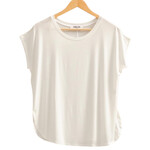 Off White Dolman Sleeve Top with Round Neck