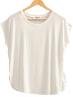 Off White Dolman Sleeve Top with Round Neck