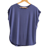 Dusty Indigo Dolman Sleeve Top with Round Neck
