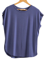 Dusty Indigo Dolman Sleeve Top with Round Neck