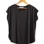 Black Dolman Sleeve Top with Round Neck