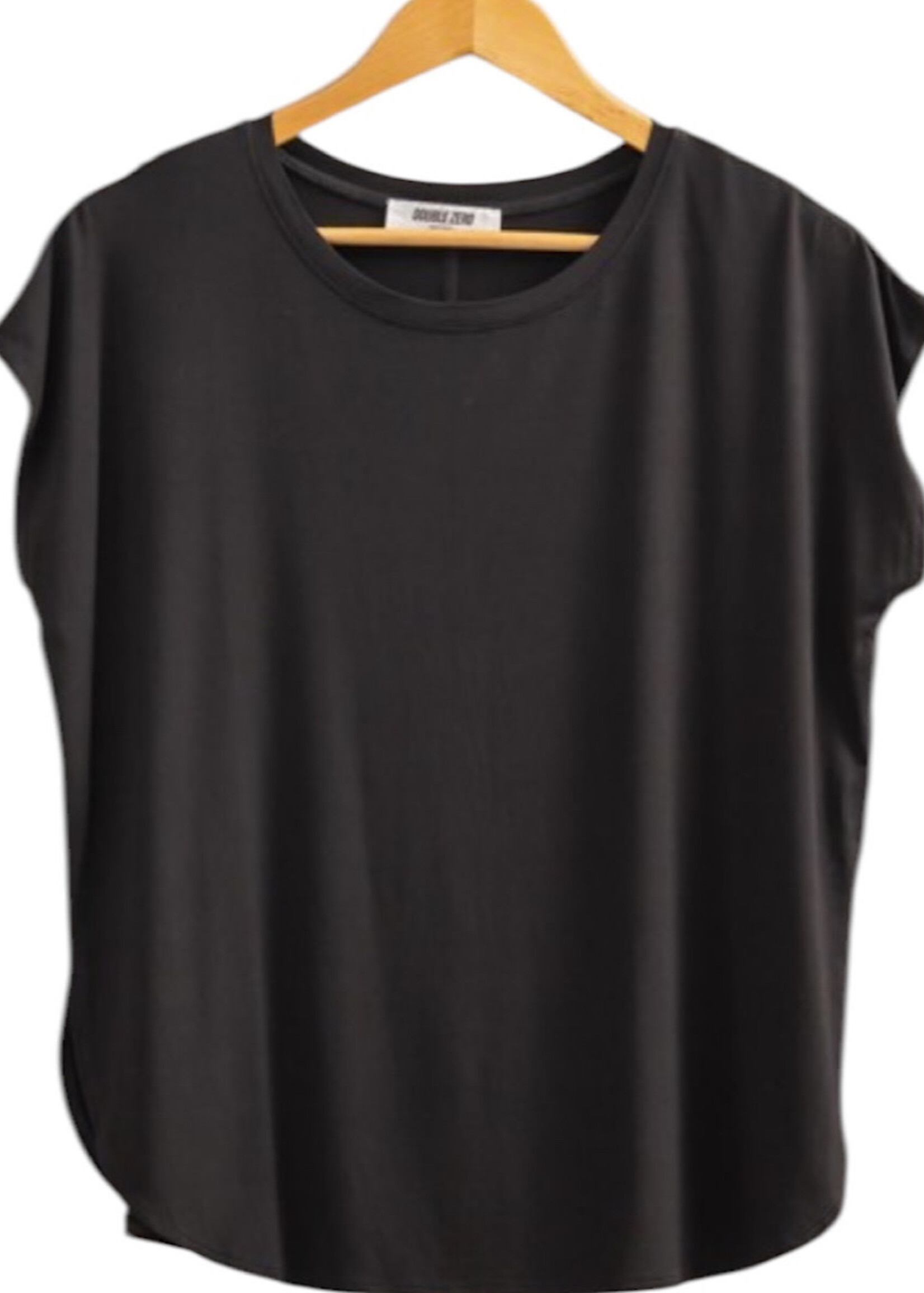 Black Dolman Sleeve Top with Round Neck