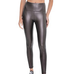 Black Glossy High-Waist Leggings