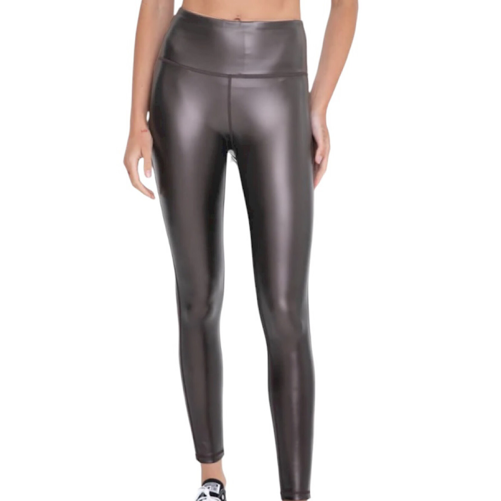 Black Glossy High-Waist Leggings