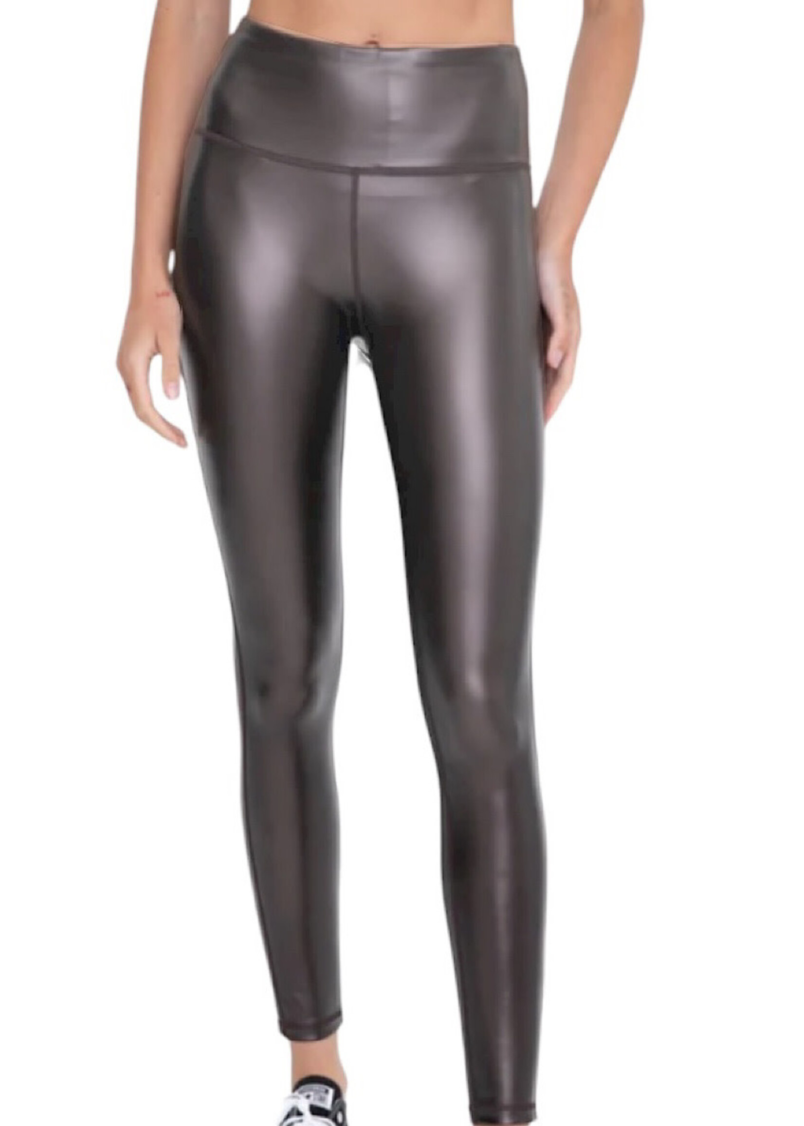 Black Glossy High-Waist Leggings