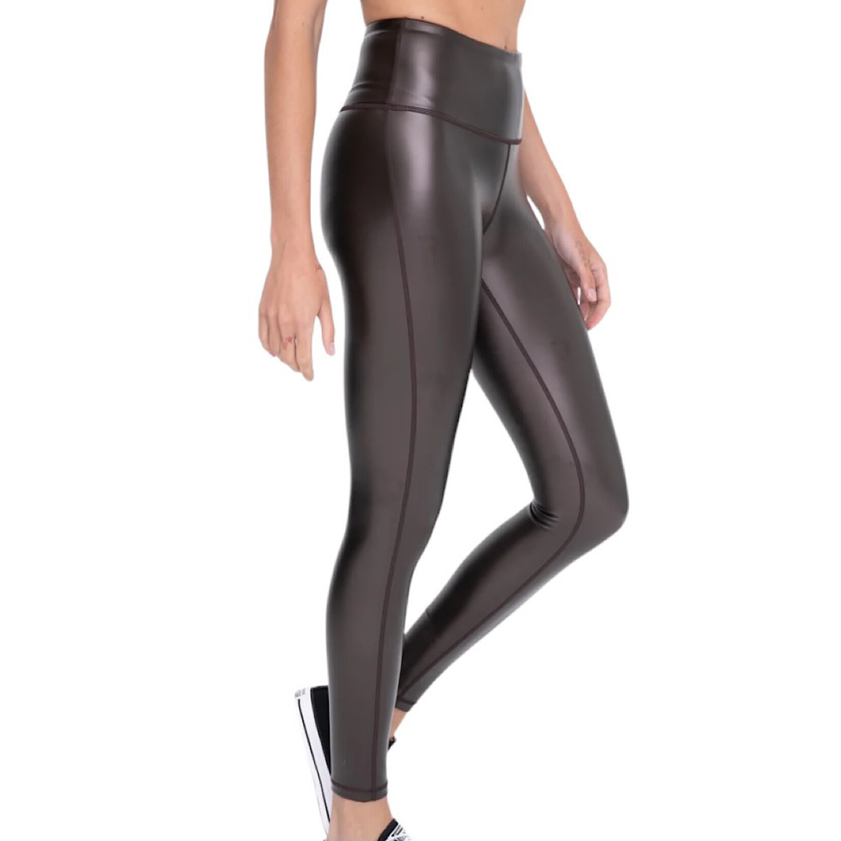 Black Glossy High-Waist Leggings