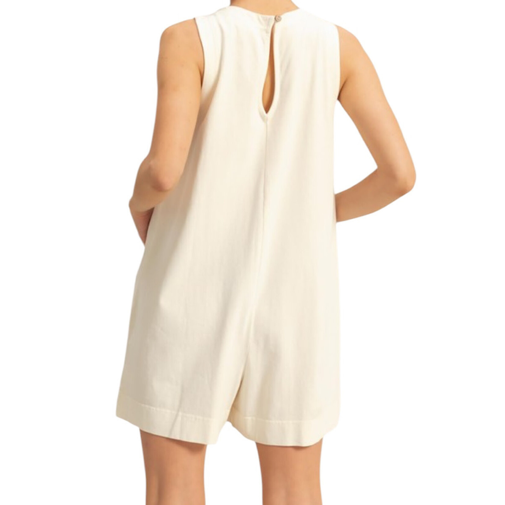 Alpaca Sleeveless Romper with Front Pockets